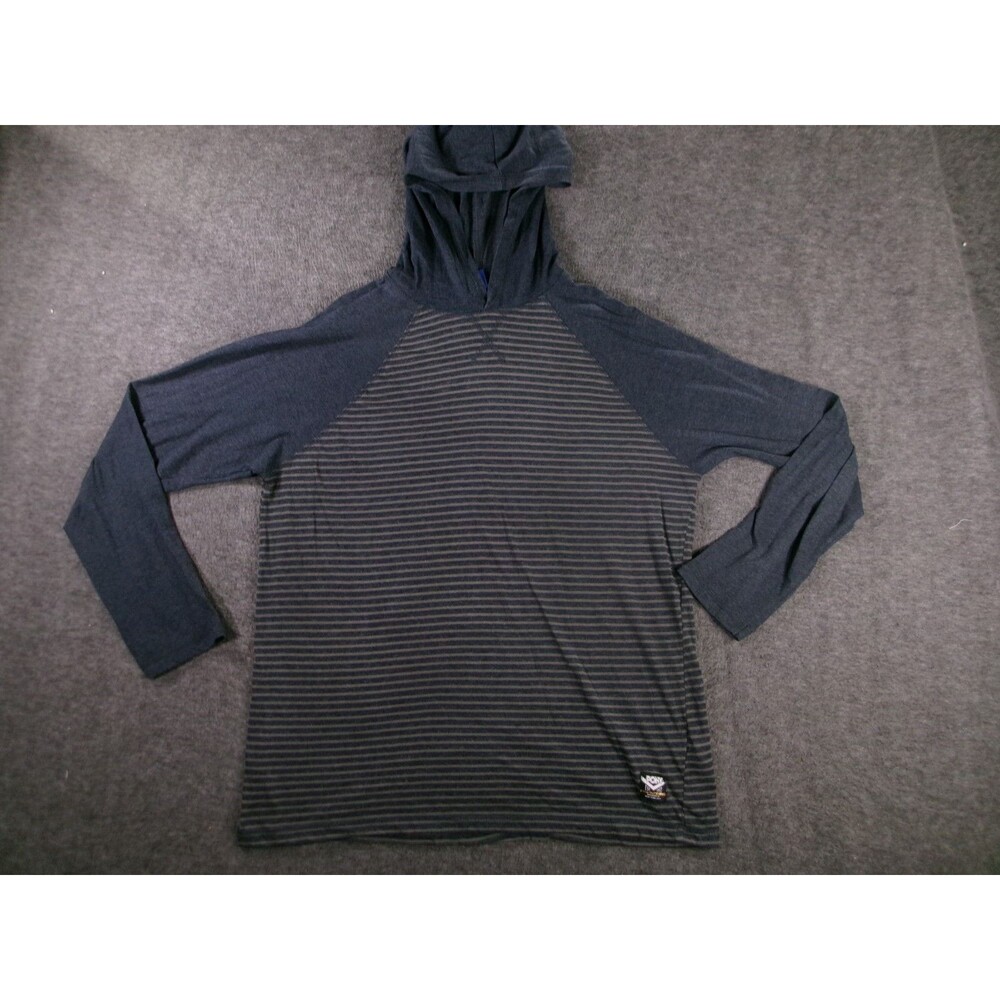 PONY Brand Sweatshirt Mens Large Gray Striped Streetwear Lightweight Pullover